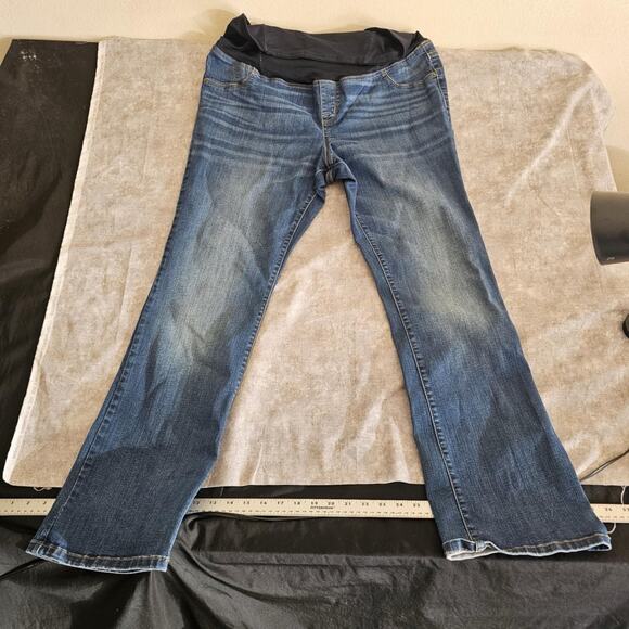 Over Belly High-Rise Denim Flare Maternity Pant Size16 Isabel Maternity - Picture 1 of 5